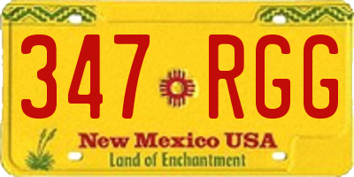 NM license plate 347RGG