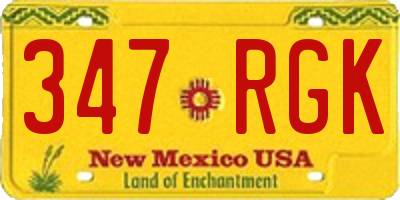 NM license plate 347RGK