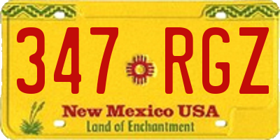 NM license plate 347RGZ