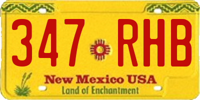NM license plate 347RHB