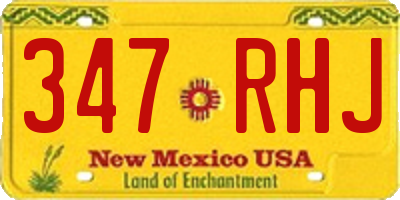 NM license plate 347RHJ