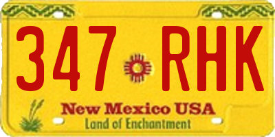 NM license plate 347RHK