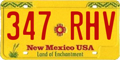 NM license plate 347RHV
