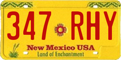 NM license plate 347RHY