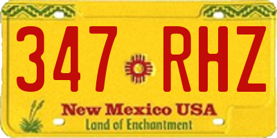 NM license plate 347RHZ