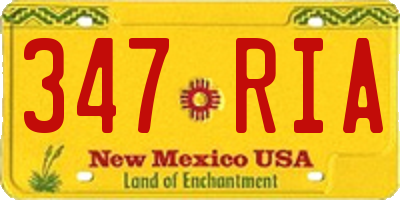 NM license plate 347RIA