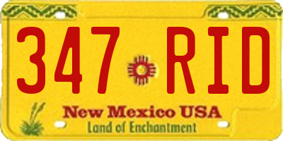 NM license plate 347RID