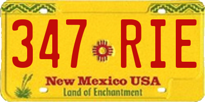NM license plate 347RIE