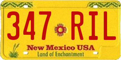 NM license plate 347RIL