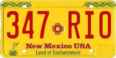 NM license plate 347RIO