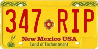 NM license plate 347RIP