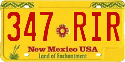 NM license plate 347RIR