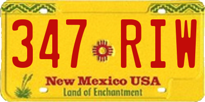 NM license plate 347RIW
