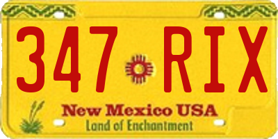 NM license plate 347RIX