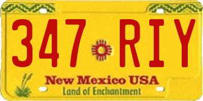 NM license plate 347RIY