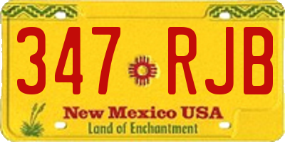 NM license plate 347RJB
