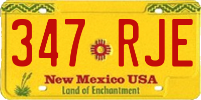 NM license plate 347RJE