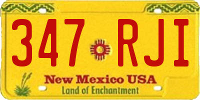 NM license plate 347RJI