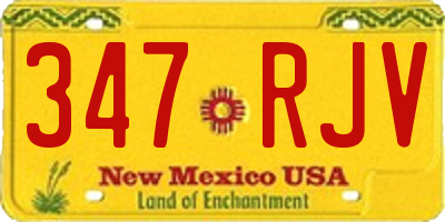 NM license plate 347RJV