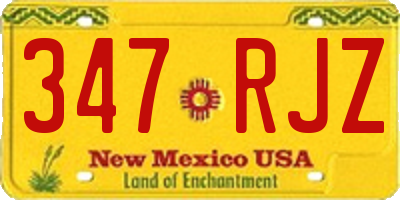 NM license plate 347RJZ