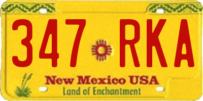 NM license plate 347RKA
