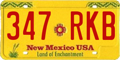NM license plate 347RKB