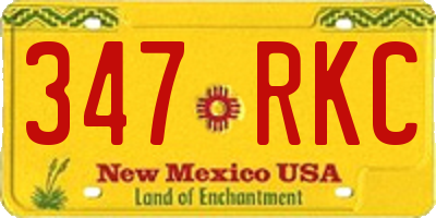 NM license plate 347RKC