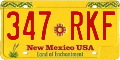 NM license plate 347RKF