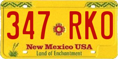 NM license plate 347RKO