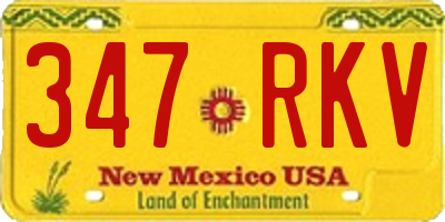 NM license plate 347RKV