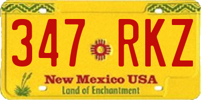 NM license plate 347RKZ