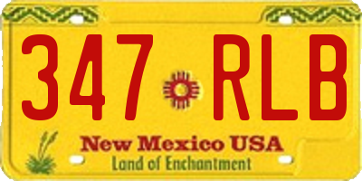 NM license plate 347RLB