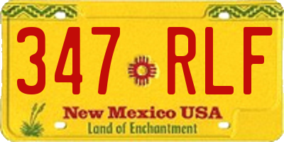 NM license plate 347RLF