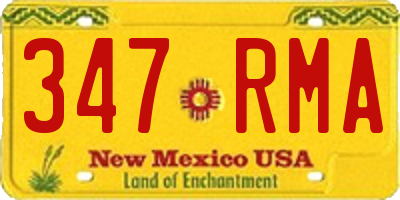 NM license plate 347RMA