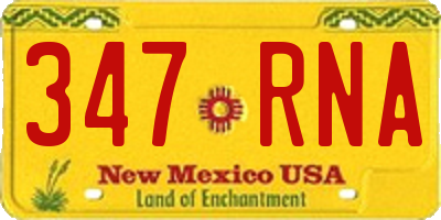 NM license plate 347RNA