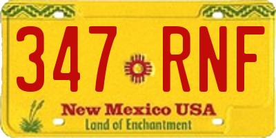 NM license plate 347RNF