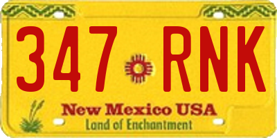 NM license plate 347RNK