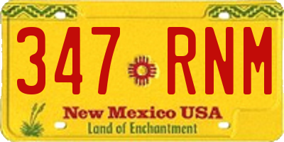 NM license plate 347RNM
