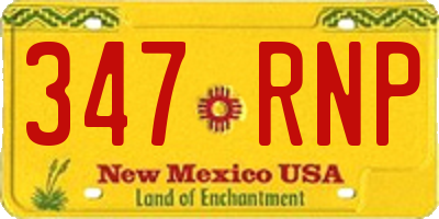 NM license plate 347RNP
