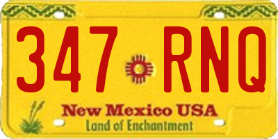 NM license plate 347RNQ