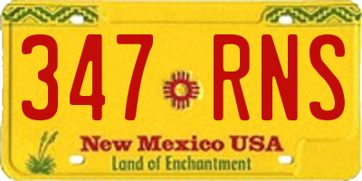 NM license plate 347RNS