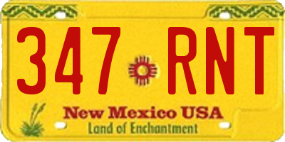 NM license plate 347RNT