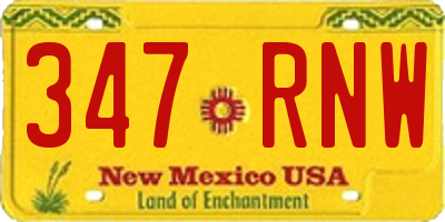 NM license plate 347RNW