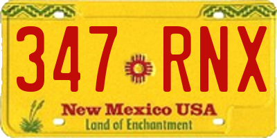 NM license plate 347RNX