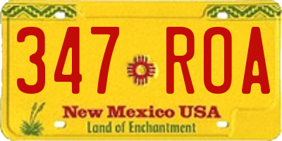 NM license plate 347ROA
