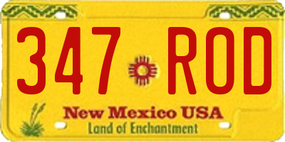 NM license plate 347ROD