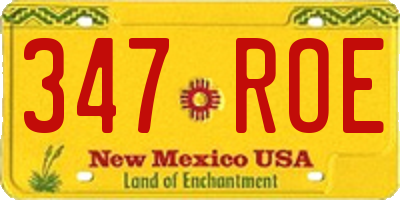 NM license plate 347ROE