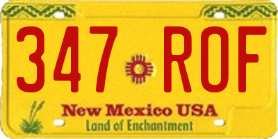 NM license plate 347ROF