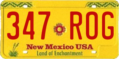 NM license plate 347ROG