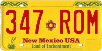 NM license plate 347ROM